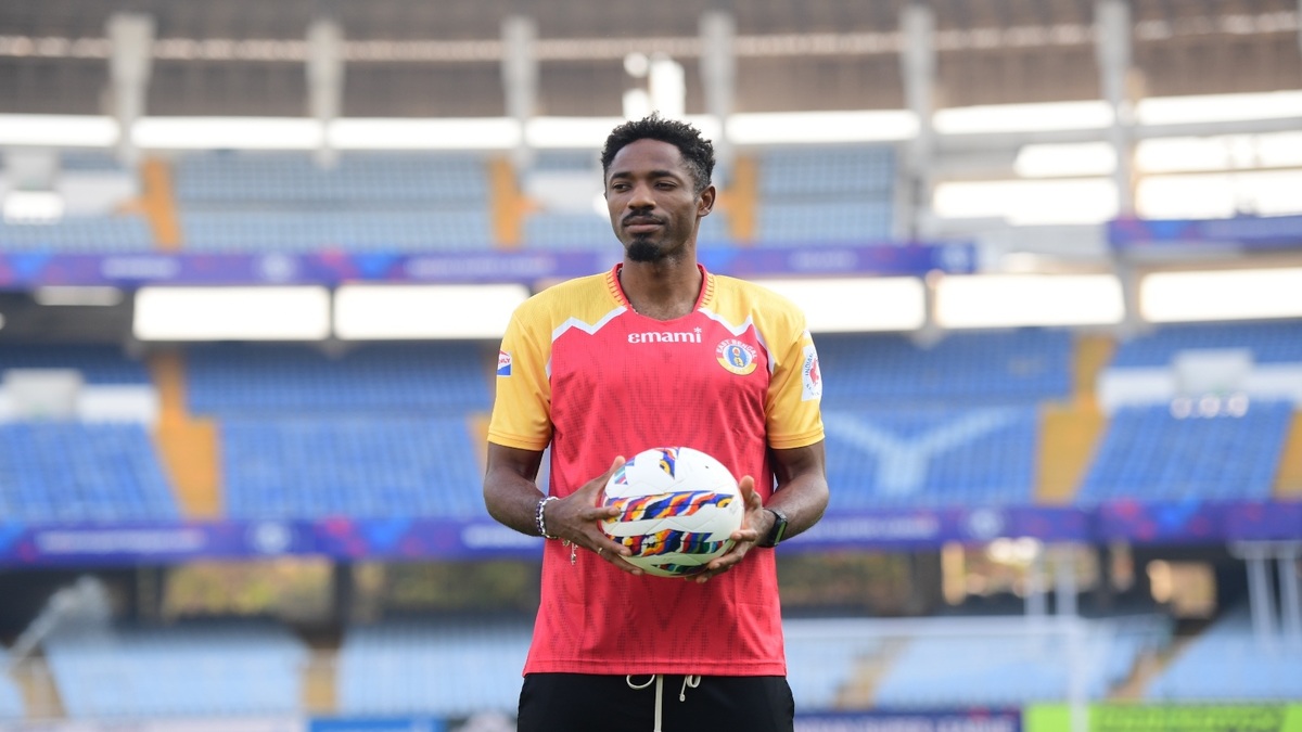 Messi Bouli training ahead of the East Bengal vs Chennaiyin FC match in ISL 2024-25.