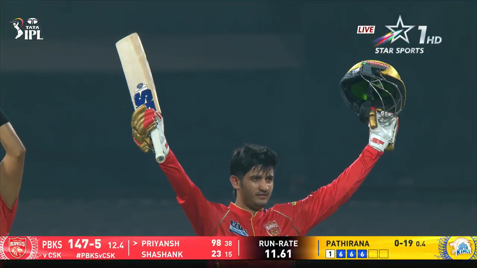 PRIYANSH ARYA century against CSK