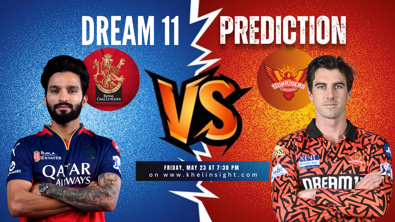 RCB vs SRH Dream11 Prediction Today Match 65, IPL 2025: Fantasy Tips, Match Preview, Playing XI