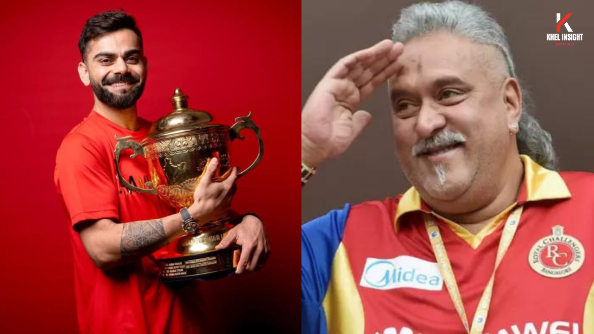 Vijay Mallya and virat Kohli celebrating RCB trophy winning after 18 years