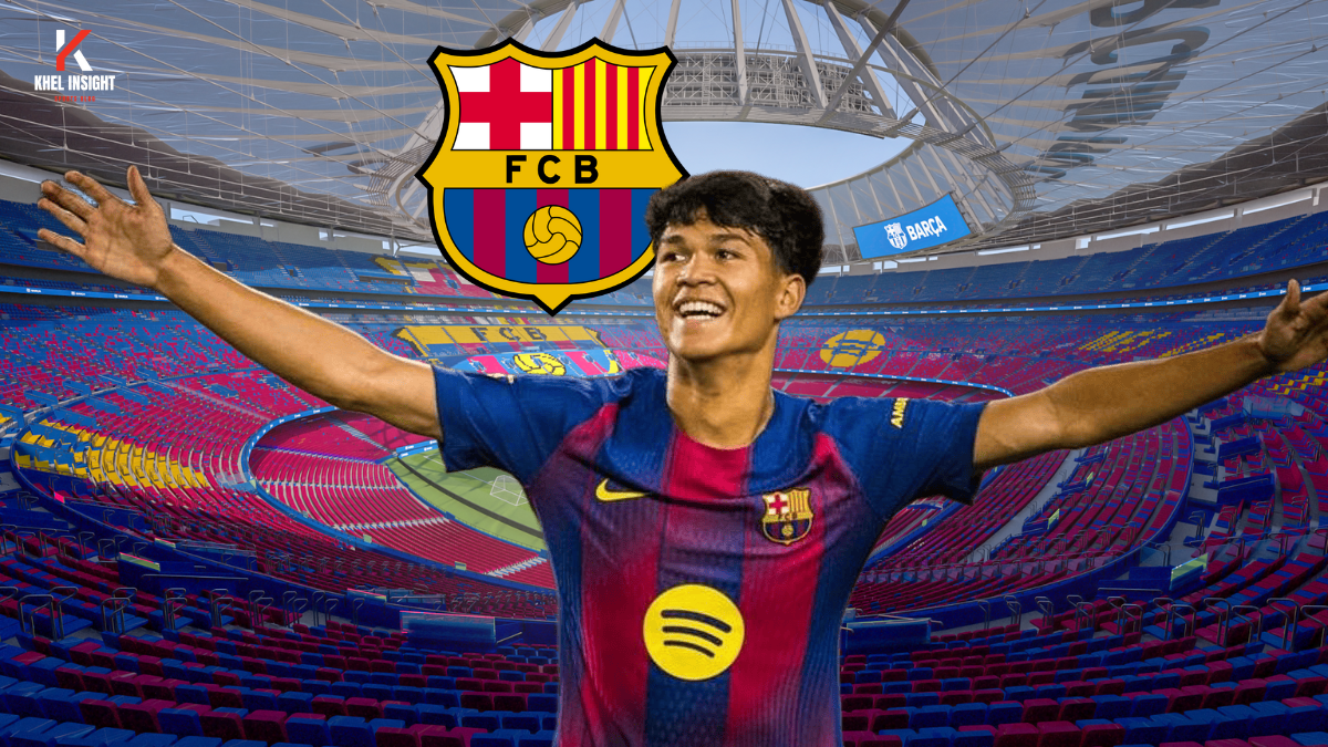 Dro Fernández celebrating goal on Barcelona debut vs Vissel Kobe 2025–26 preseason