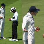Shubman Gill receiving on-field back treatment during England innings at Lord's Cricket Ground