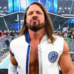 AJ Styles delivering Phenomenal Forearm during WWE match, contract extension announced