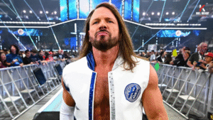 AJ Styles delivering Phenomenal Forearm during WWE match, contract extension announced