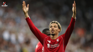Hugo Ekitike playing for Liverpool during Premier League 2025