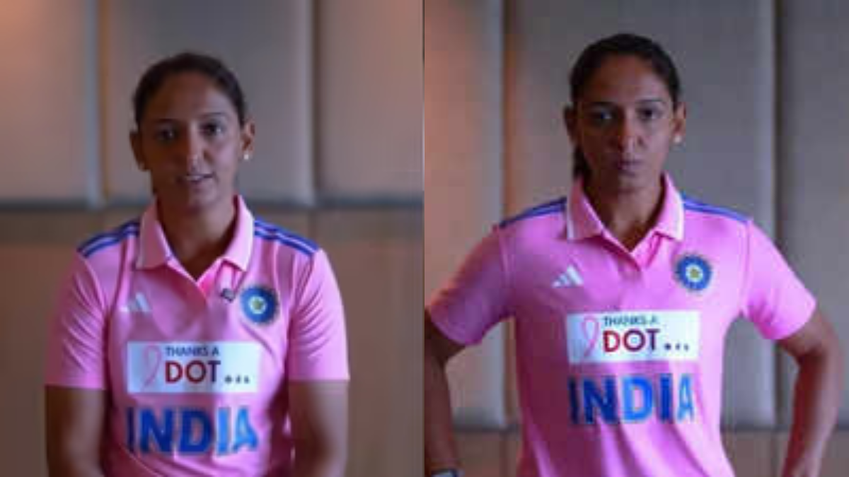 India women’s cricket team wearing pink jerseys against Australia in Delhi for breast cancer awareness