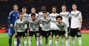Germany national team coach Julian Nagelsmann looking focused on the sideline
